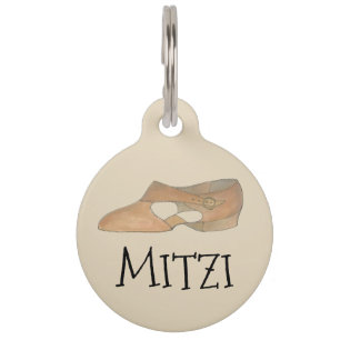Personalised Tan Lyrical Shoe Dance Dog Gift Pet Tag