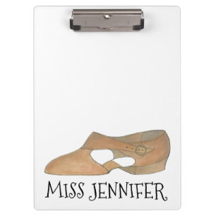 Personalised Tan Lyrical Shoe Dance Teacher Gift Clipboard