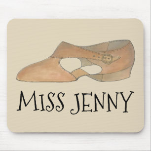 Personalised Tan Lyrical Shoe Dance Teacher Gift Mouse Mat
