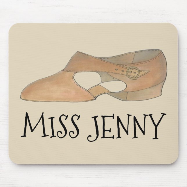 Personalised Tan Lyrical Shoe Dance Teacher Gift Mouse Mat (Front)