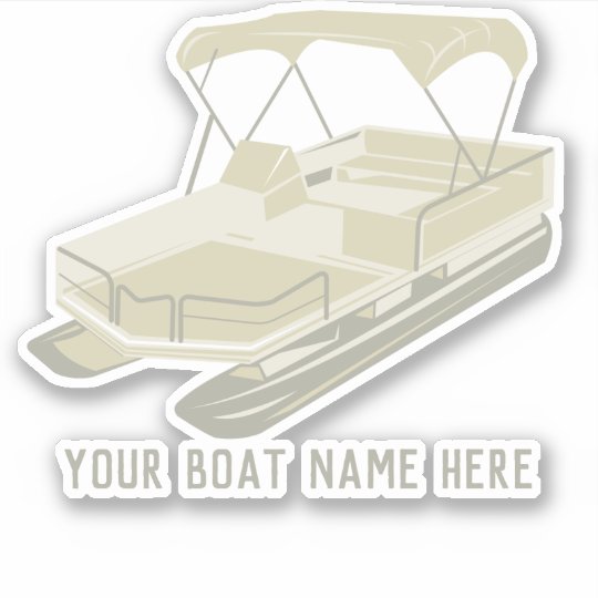 Personalised Tan Pontoon Boat Decal Sticker | Zazzle.co.uk