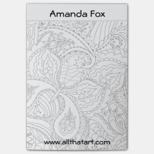 Personalised Tangle Doodle Colouring Page Notepad