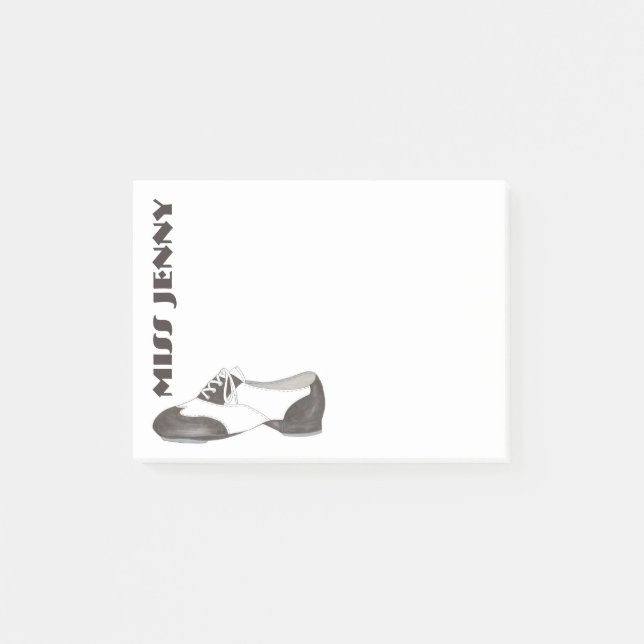 Personalised Tap Shoe Dance Studio Teacher Gift Post-it Notes (Front)