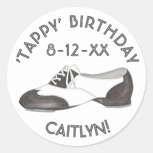 Personalised Tappy Birthday Tap Dance Party Favour Classic Round Sticker