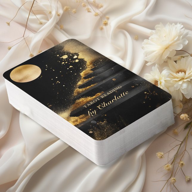 Personalised Tarot Cards-Black & Gold Moon Edition Playing Cards (Personalized Tarot Cards-Black & Gold Moon Edition with your name.)
