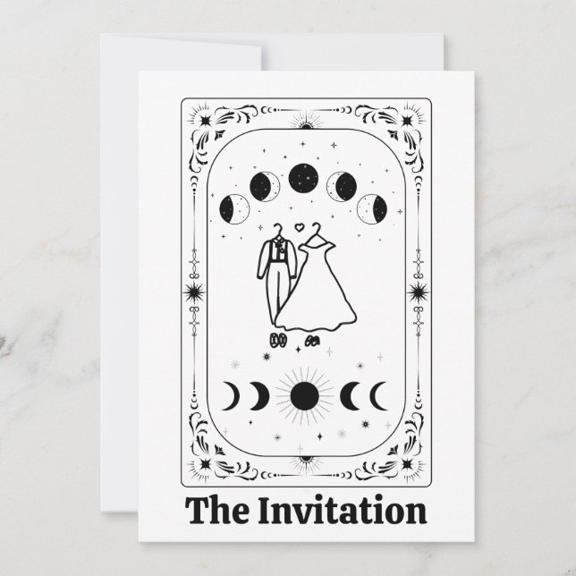 Personalised Tarot Fortune Celestial Moon Magical Invitation (Front)