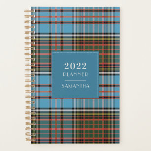 Personalised Tartan Anderson Plaid Annual 2022 Planner