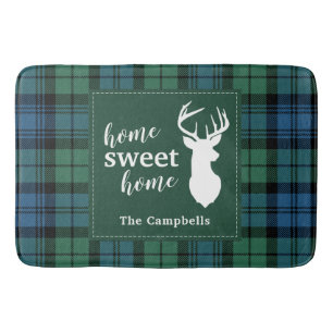 Personalised Tartan Christmas Clan Campbell Plaid Bath Mat