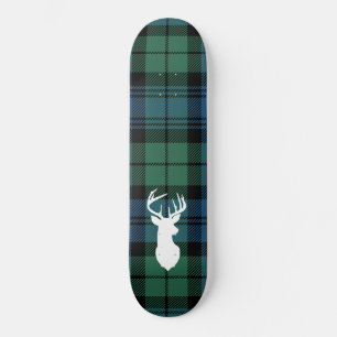 Personalised Tartan Christmas Clan Campbell Plaid Skateboard