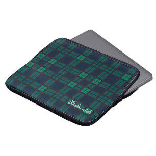 Personalised Tartan Clan Black Watch Plaid Custom Laptop Sleeve