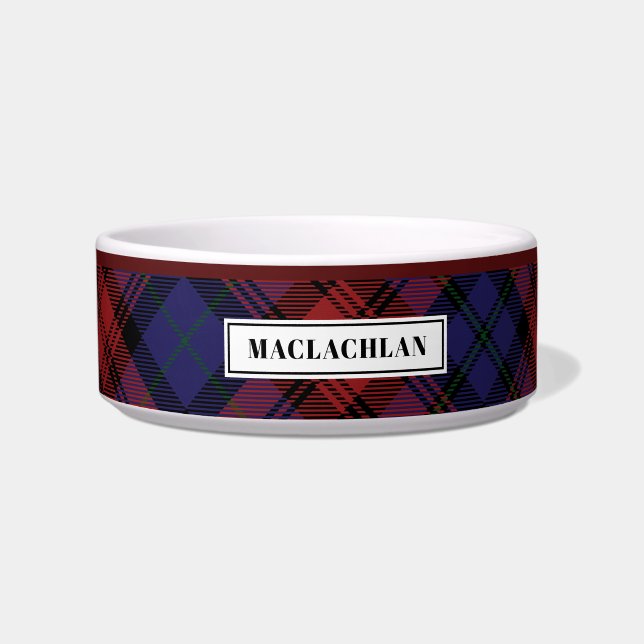 Personalised Tartan Clan MacLachlan Plaid Pattern Bowl (Front)