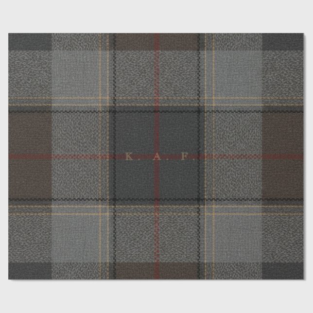 Personalised Tartan Gift Wrap – Custom Monogram  (Flat)