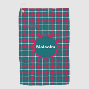 Personalised Tartan Golf Towel