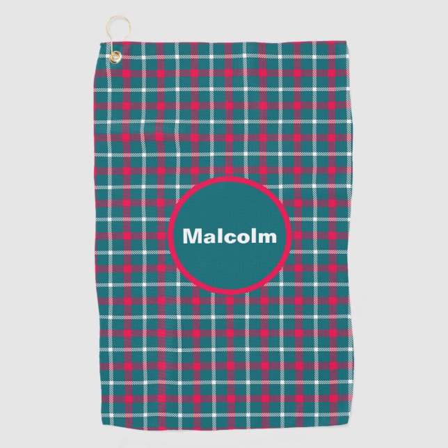 Personalised Tartan Golf Towel (Front)
