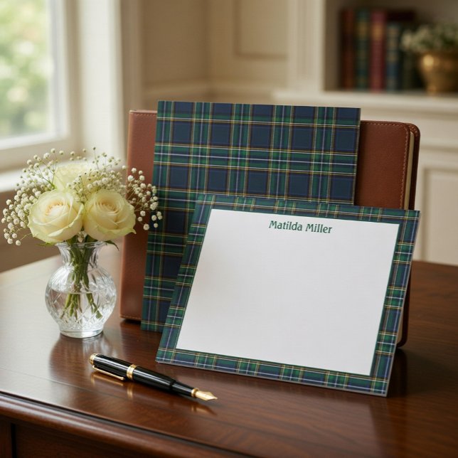 Personalised Tartan Note Card with Plaid Backgroun (Creator Uploaded)