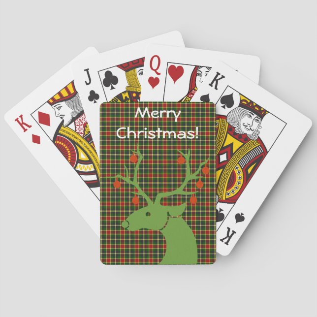 Personalised Tartan Plaid Pattern with Message Playing Cards (Back)