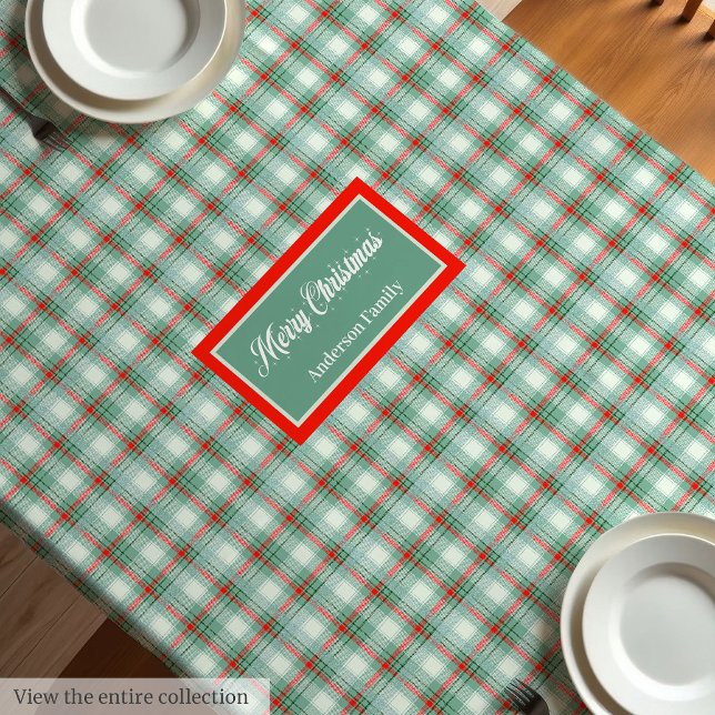 Personalised Tartan Tablecloth Elegant Holiday Gif (Personalized Tartan Tablecloth Elegant Holiday Gift)