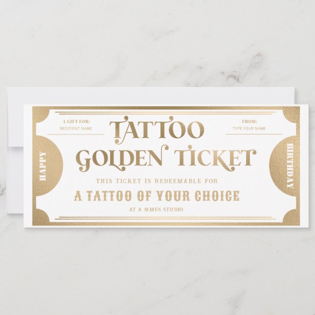 Personalised Tattoo Gift Voucher Template (Front)