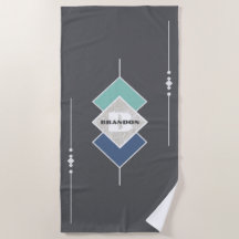 Personalised Taupe Elegant Beach Towel