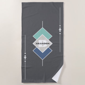 Personalised Taupe Elegant Beach Towel