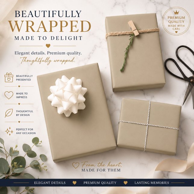 Personalised Taupe Wrapping Paper (Creator Uploaded)