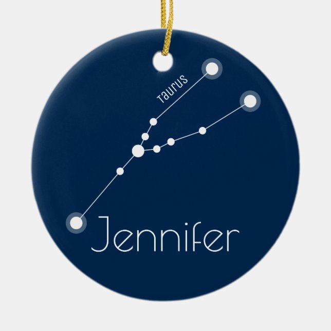 Personalised Taurus Constellation Ornament (Front)