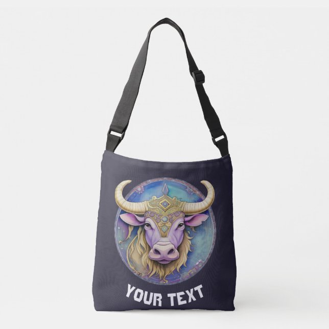 Personalised Taurus Zodiac  Crossbody Bag (Front)