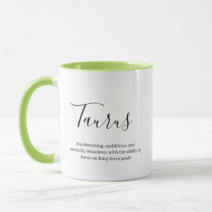 "Personalised Taurus Zodiac sign Name and traits" Mug