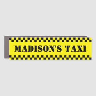 Personalised Taxi Cab Driver Funny Humour Car Magnet