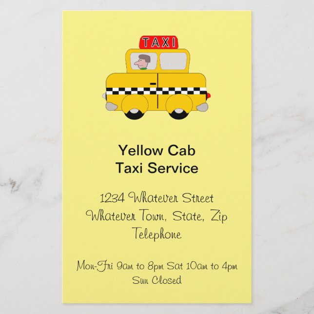 Personalised Taxi Company Flyer (Front)