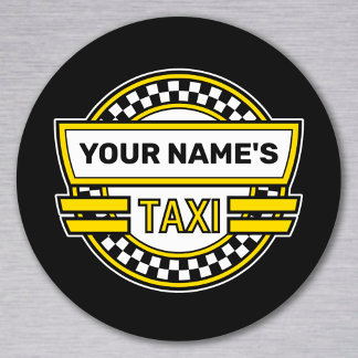 Personalised Taxi Sign Classic Round Sticker