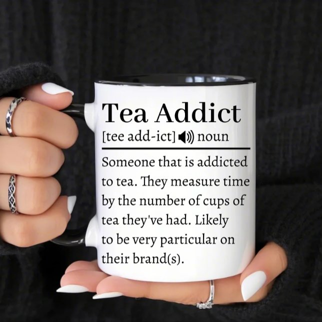 Personalised Tea Addict Definition Two-Tone Coffee Mug (Creator Uploaded)