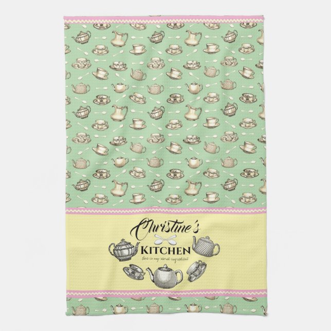 Personalised Tea Kitchen Towels (Vertical)