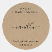 Personalised Tea Light Candle Label Round Sticker (Front)