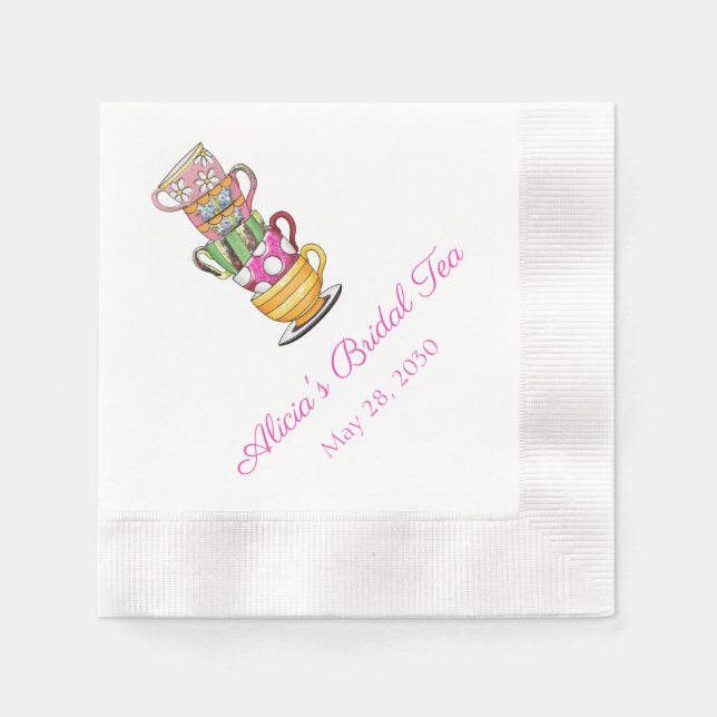 Personalised Tea Party Napkins Bridal  (Front)