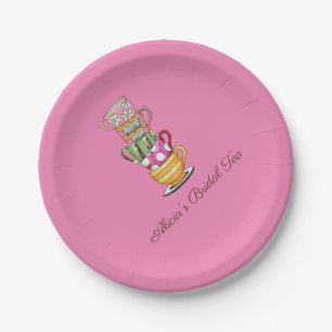 Personalised Tea Party Paper Plates Bridal 