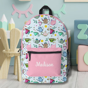 Personalised Tea Party Printed Backpack