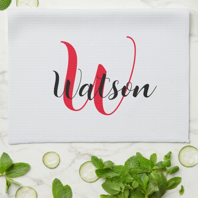 Personalised Tea Towel, Personalised Dish Towel (Folded)