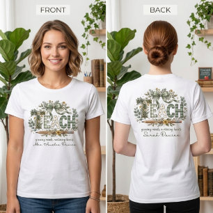 Personalised TEACH Floral Back to School Teacher T-Shirt