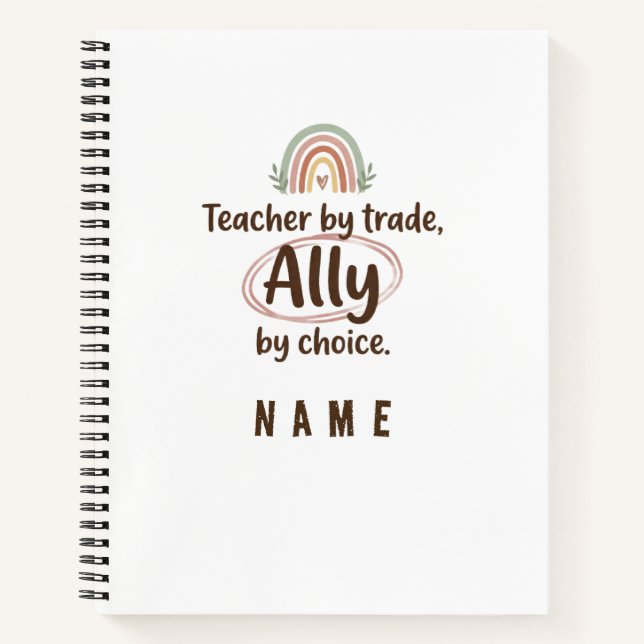 Personalised Teacher Ally Notebook - Custom Name S (Front)
