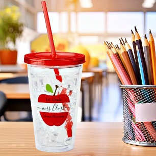 Personalised Teacher apple Acrylic Tumbler