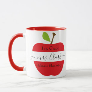 Personalised Teacher apple  Mug