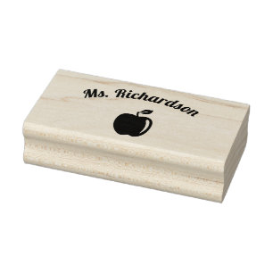 Personalised Teacher Apple Rubber Stamp