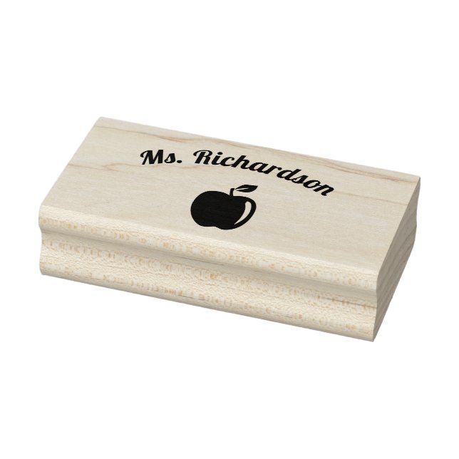 Personalised Teacher Apple Rubber Stamp (Stamp)