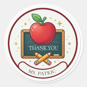 Personalised Teacher Apple Sticker