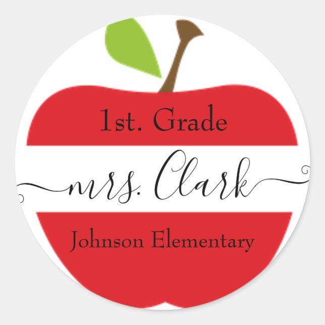 Personalised teacher apple Sticker (Front)
