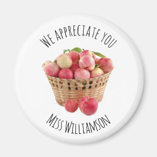 Personalised TEACHER APPRECIATION Apples Magnet