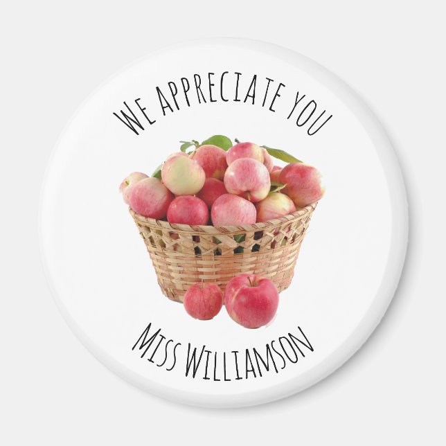 Personalised TEACHER APPRECIATION Apples Magnet (Front)