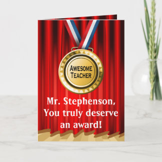 Personalised Teacher Appreciation Award Photo Thank You Card