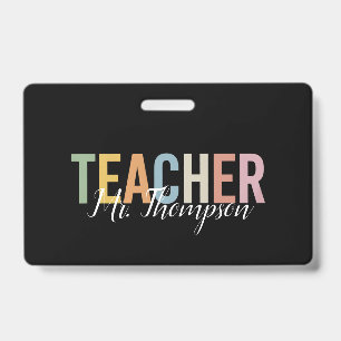 Personalised Teacher Appreciation Back to School  ID Badge